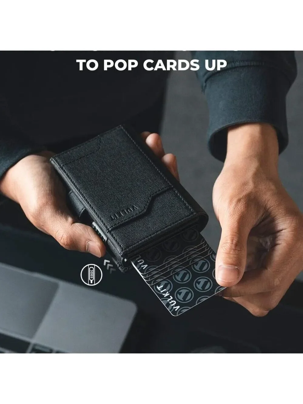 Mens Airtag Wallet Pop Up Credit Card Wallet RFID Trifold ID Holder Black